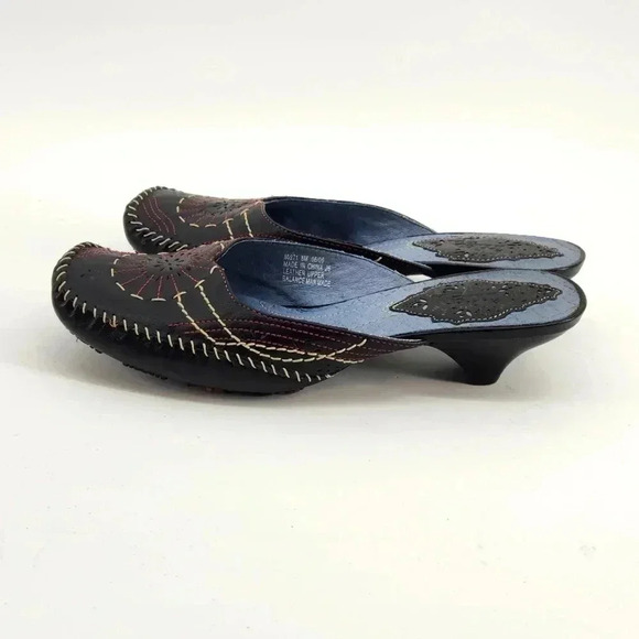 INDIGO LEATHER MULES - Picture 6 of 7
